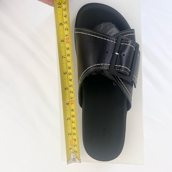 COS Contrast-Stitch Buckled Leather Slides - Picture 8 of 16